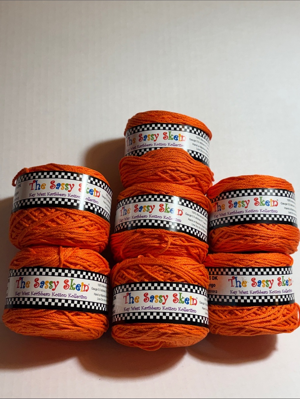 Bright Orange Cotton Yarn - Pack of 7